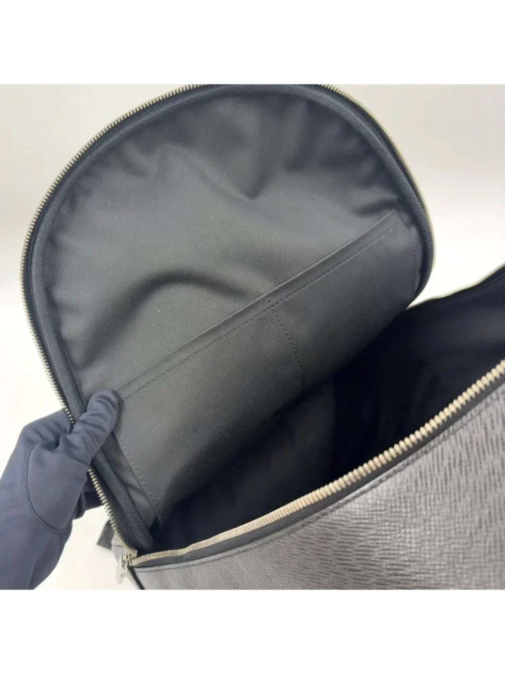 Louis Vuitton Alex Leather Black Backpack Silver